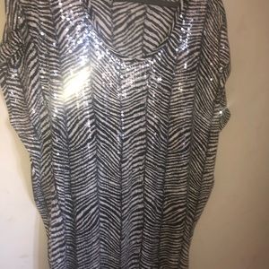 Michael Kors Sequin Top in Zebra pattern